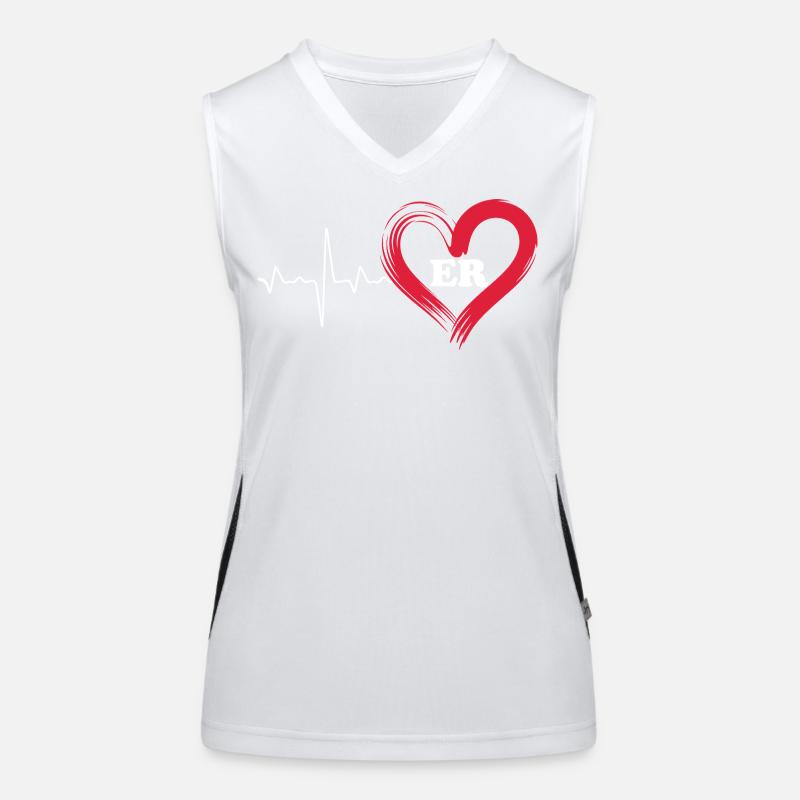 Emergency Room Heartbeat Design Women's Functional Contrast Tank Top