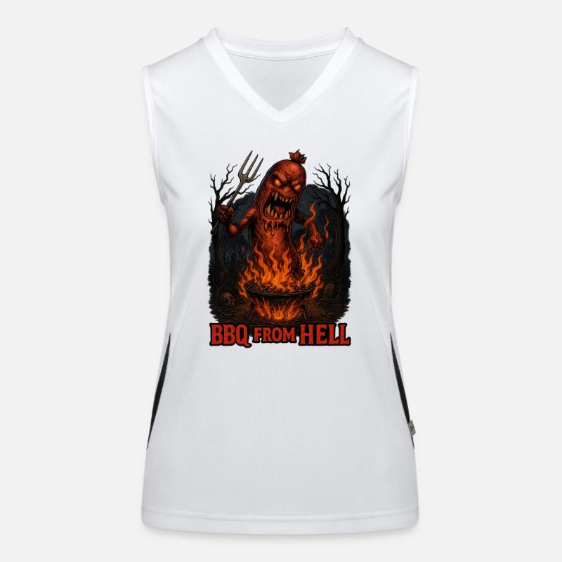 BBQ From Hell Funktionelles Kontrast-Tank Top für Frauen