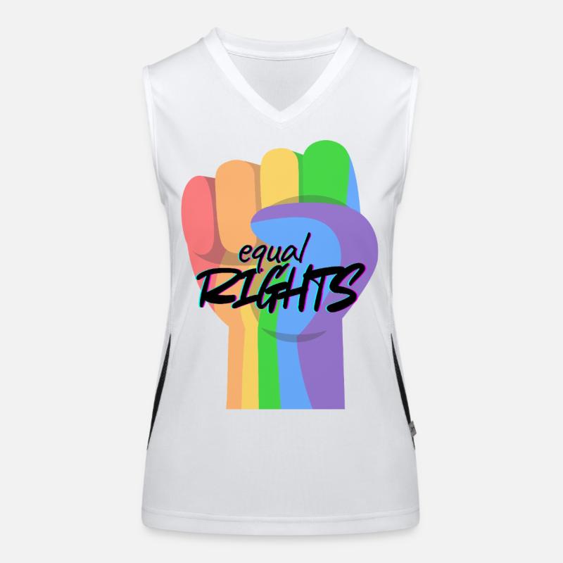 Regenbogenfaust Gleichberechtigung Funktionelles Kontrast-Tank Top für Frauen