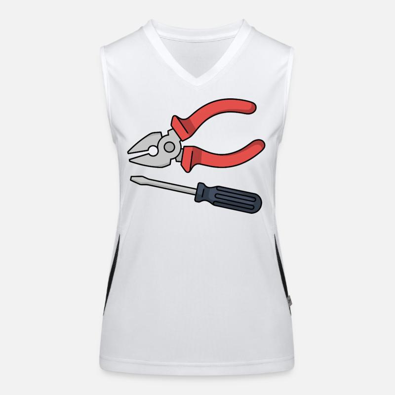 Stylized pliers and screwdrivers Women's Functional Contrast Tank Top