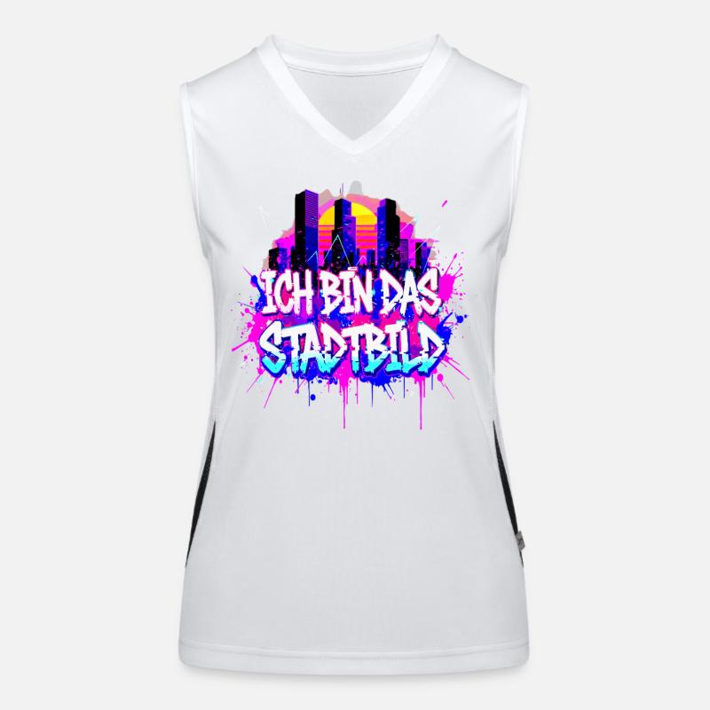 Synthwave Stadtbild - Ich Bin Das Stadtbild  Funktionelles Kontrast-Tank Top für Frauen