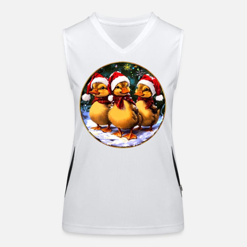 Weihnachtsmann Entchen Funktionelles Kontrast-Tank Top für Frauen