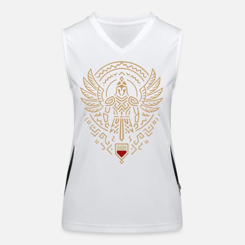 Minimalist Winged Hussar Warrior Emblem Women's Functional Contrast Tank Top