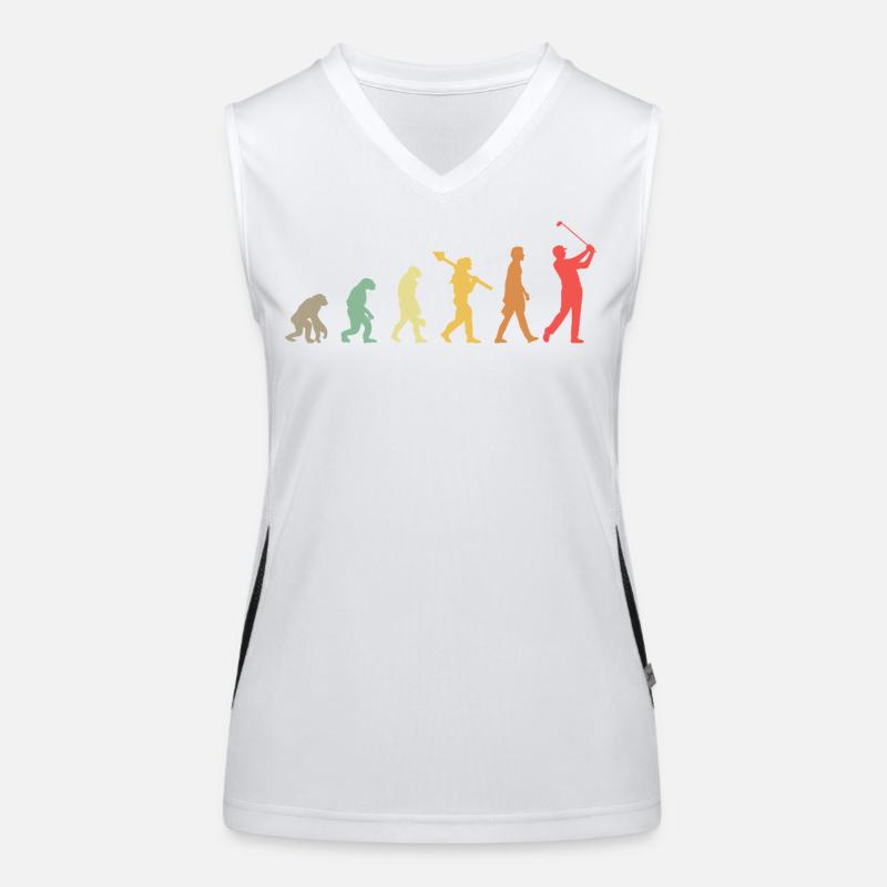 Golf Golfer Golfplatz Golfspieler Evolution Funktionelles Kontrast-Tank Top für Frauen