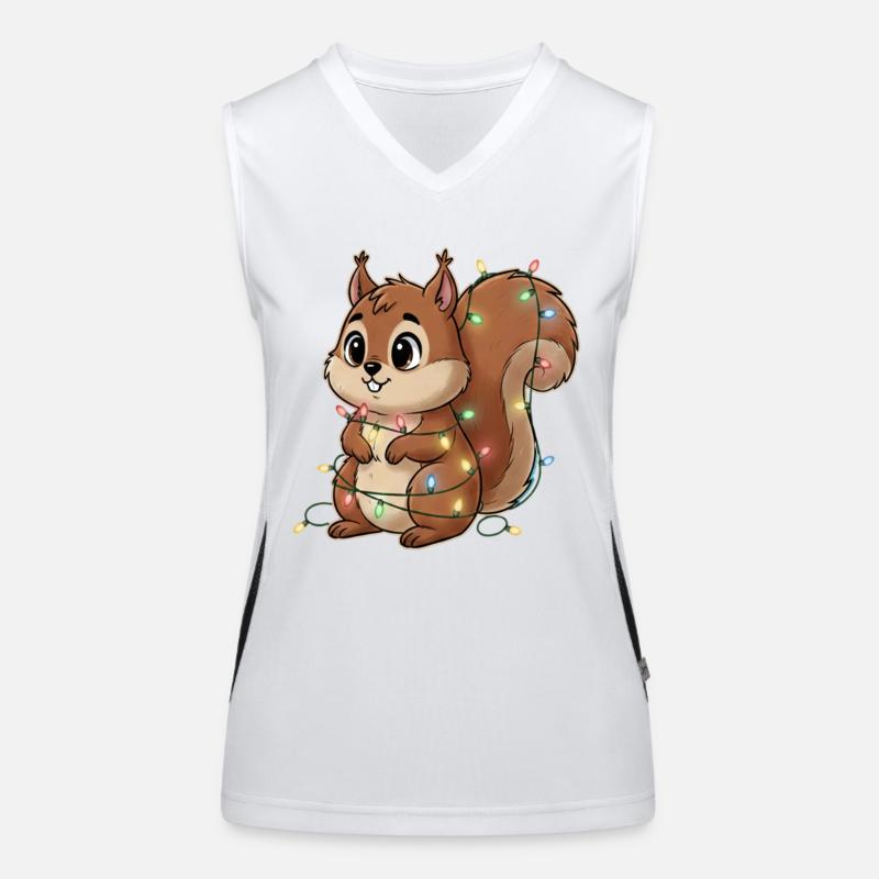 Squirrel hung with lights Women's Functional Contrast Tank Top