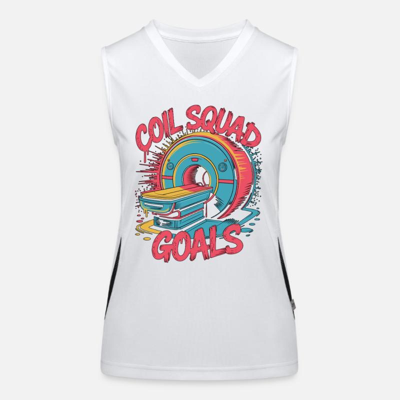 MRI Tech Coil Squad Goals Radiologist Rad Tech Funktionelles Kontrast-Tank Top für Frauen