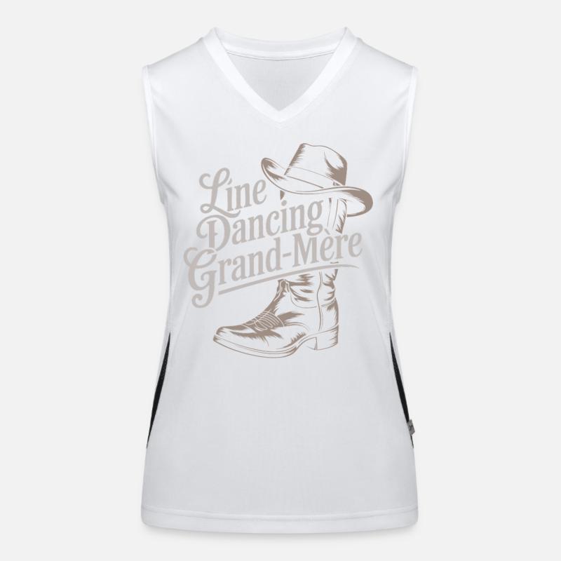 Line Dancing Oma Funktionelles Kontrast-Tank Top für Frauen