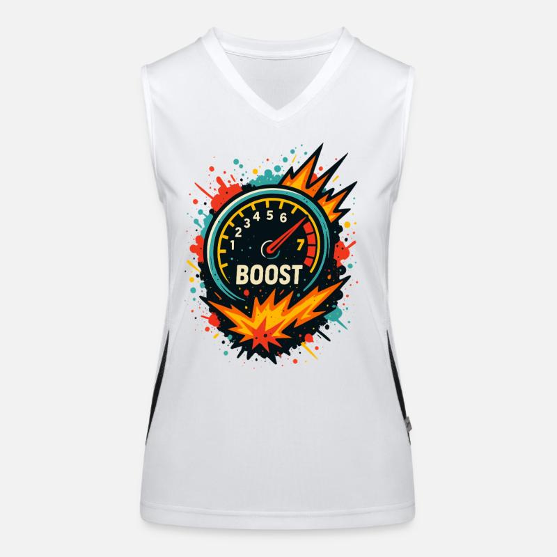 T-shirt Boost Display Explosive, Turbo Tuning Débardeur respirant contrasté Femme