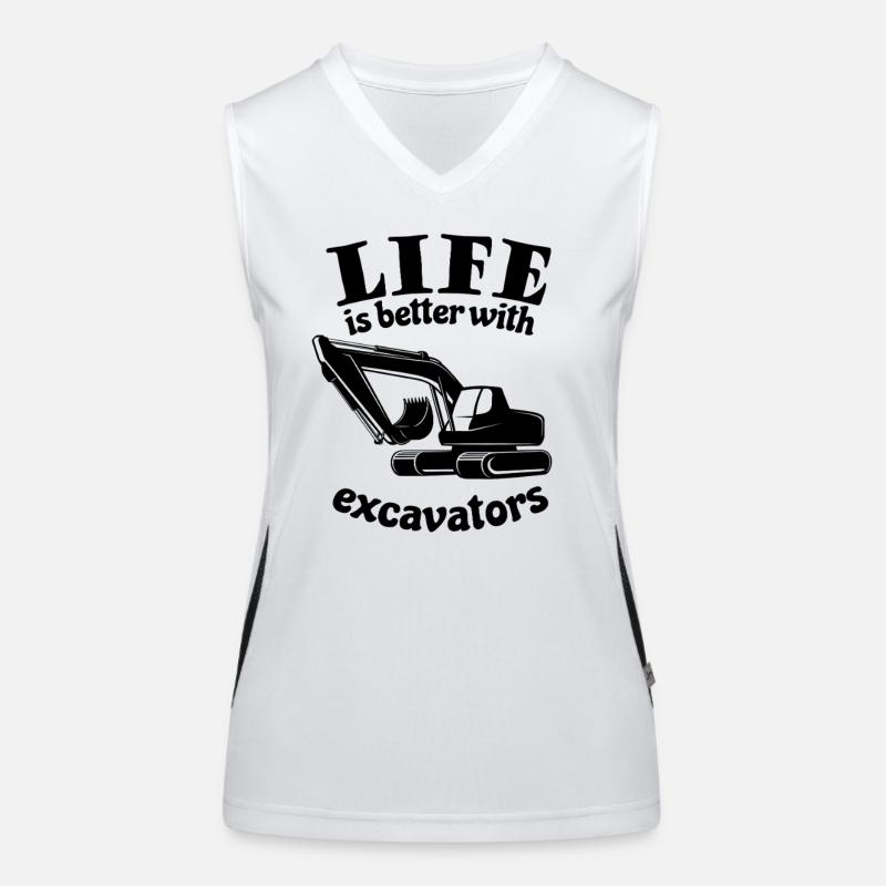 La vie est meilleure avec des excavatrices - Bagger Fan Débardeur respirant contrasté Femme