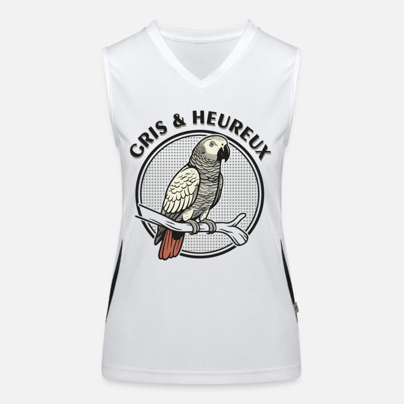 GREY & Happy Parrot – Gabon Grey Funktionelles Kontrast-Tank Top für Frauen