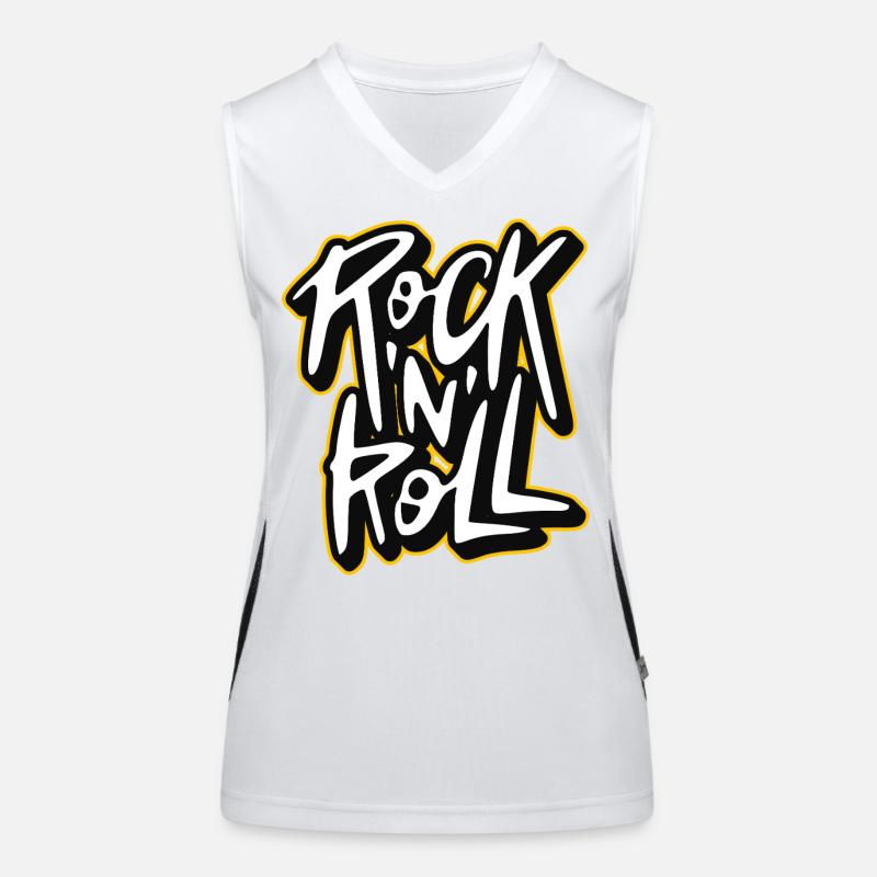 Rock 'N' Roll Graffiti Style Script Logo Débardeur respirant contrasté Femme