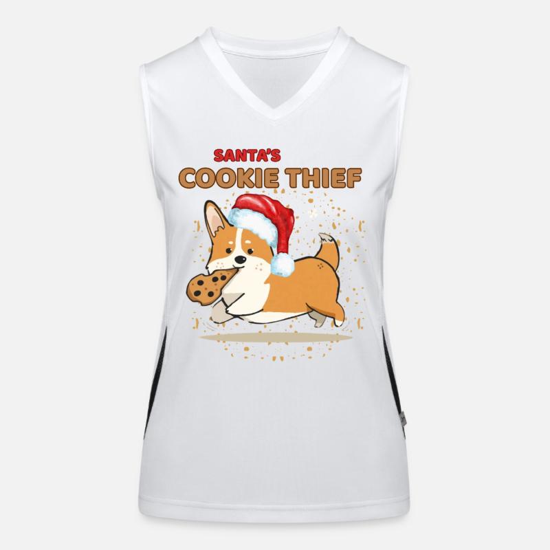 Le voleur de biscuits du Père Noël Corgi Débardeur respirant contrasté Femme