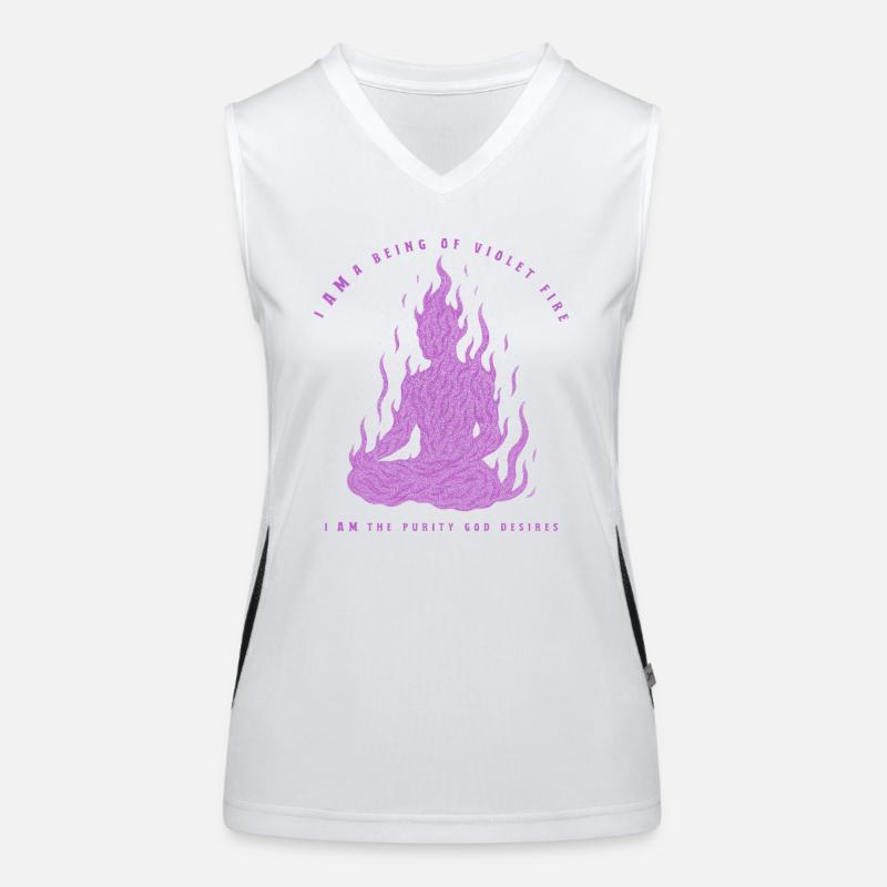 Méditation du feu violet Débardeur respirant contrasté Femme