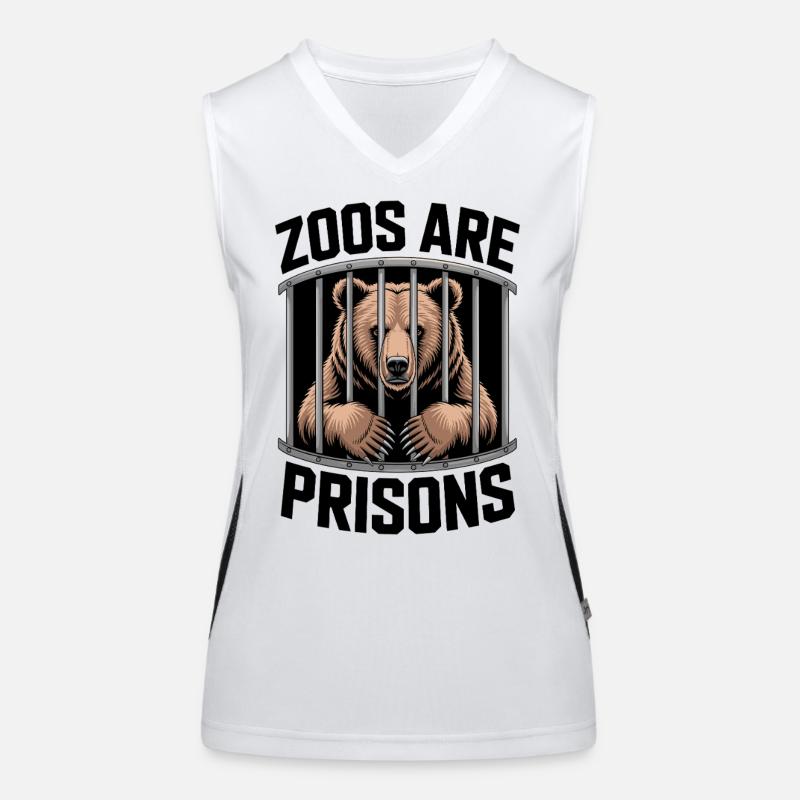Bär hinter Gittern Motiv Funktionelles Kontrast-Tank Top für Frauen