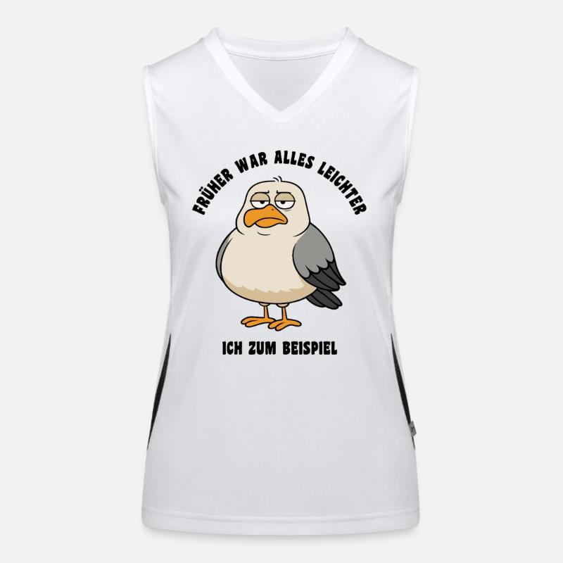 Früher war alles leichter - Möwe Spruch Funktionelles Kontrast-Tank Top für Frauen