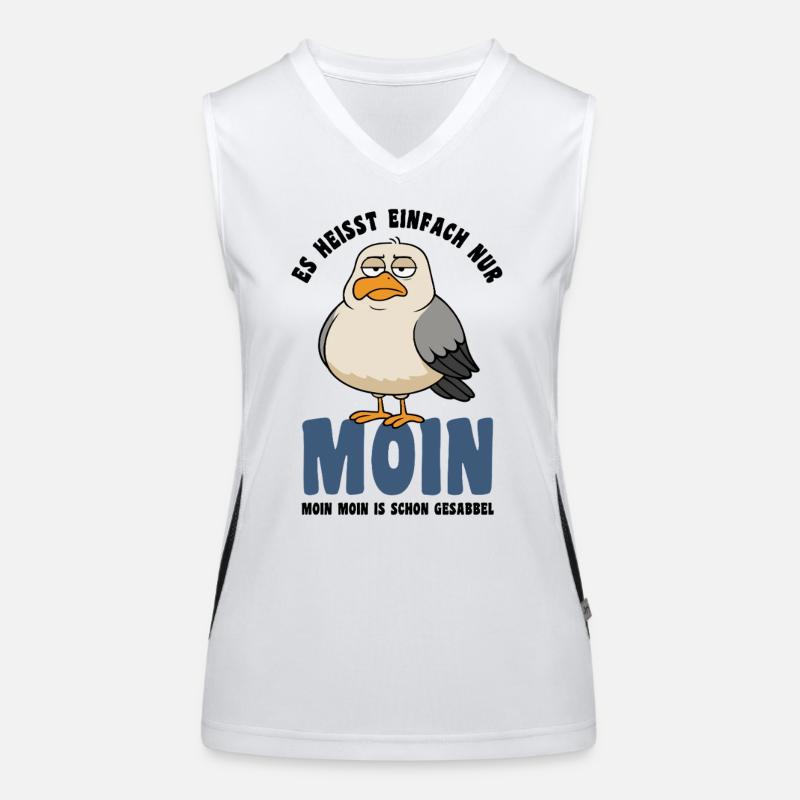 Möwe - Es heißt einfach nur Moin - Spruch Funktionelles Kontrast-Tank Top für Frauen
