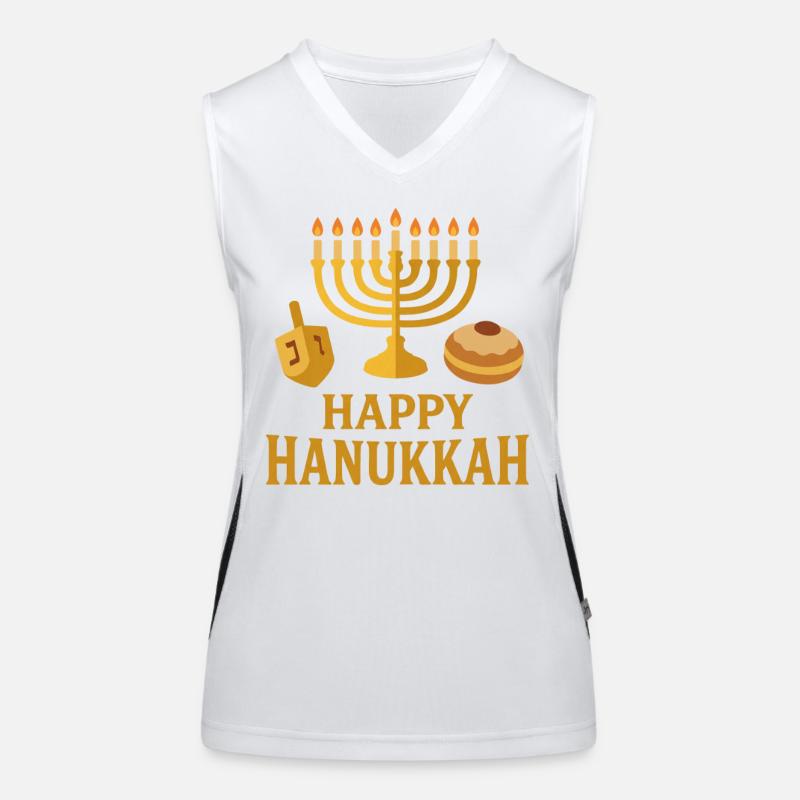 Menorah d’or : Joyeux Hanoukka Débardeur respirant contrasté Femme