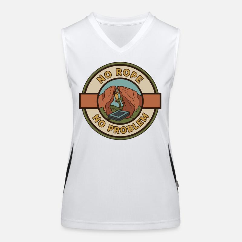 Kein Seil, kein Problem, Kletter-Abenteuer-Kunst Funktionelles Kontrast-Tank Top für Frauen
