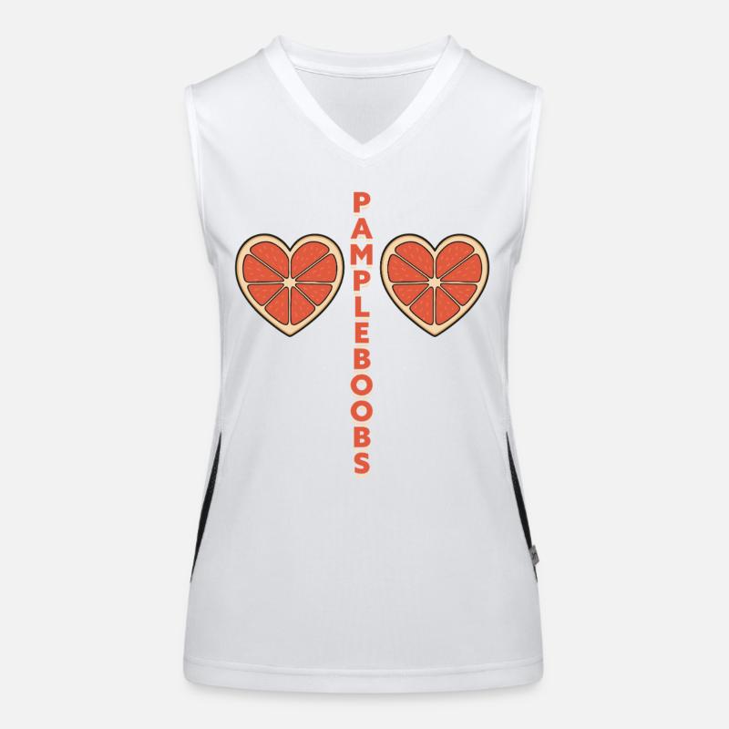 Pampleboobs – Design fun avec de pamplemousse Débardeur respirant contrasté Femme
