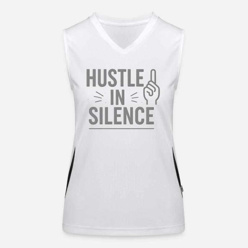 Hustle in Silence Icon Tee Funktionelles Kontrast-Tank Top für Frauen