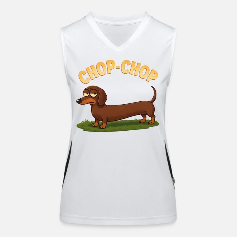 Dessin animé Dachshund Chop-Chop Débardeur respirant contrasté Femme