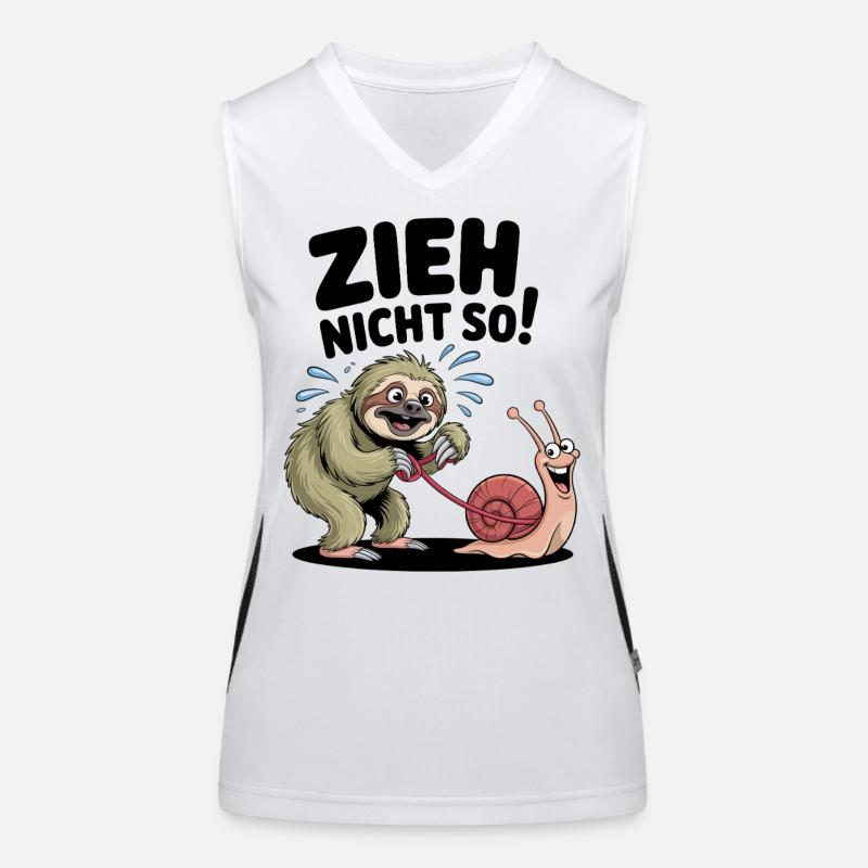 Sloth Snail Saying, Don't Pull Like That Women's Functional Contrast Tank Top