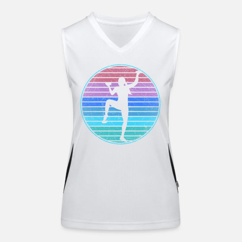 Bouldern Kletterer Retro Frauen Mädchen Berge  Funktionelles Kontrast-Tank Top für Frauen