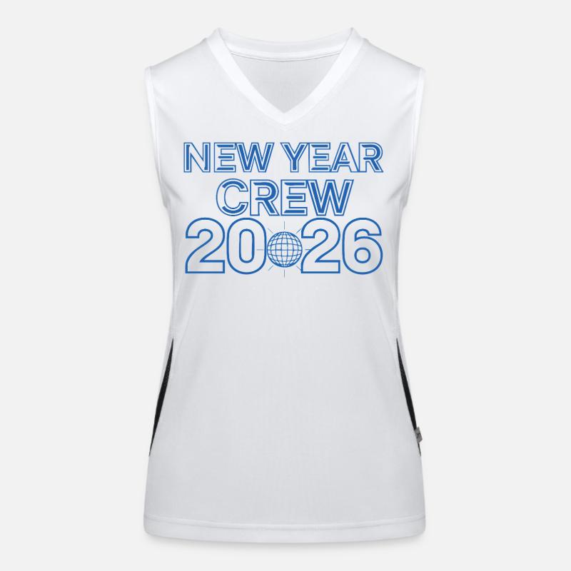Tee de célébration du Nouvel An Crew 2026 Débardeur respirant contrasté Femme