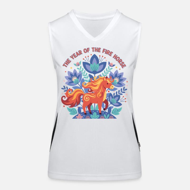 Die Feier des Jahres des Feuerpferdes Funktionelles Kontrast-Tank Top für Frauen