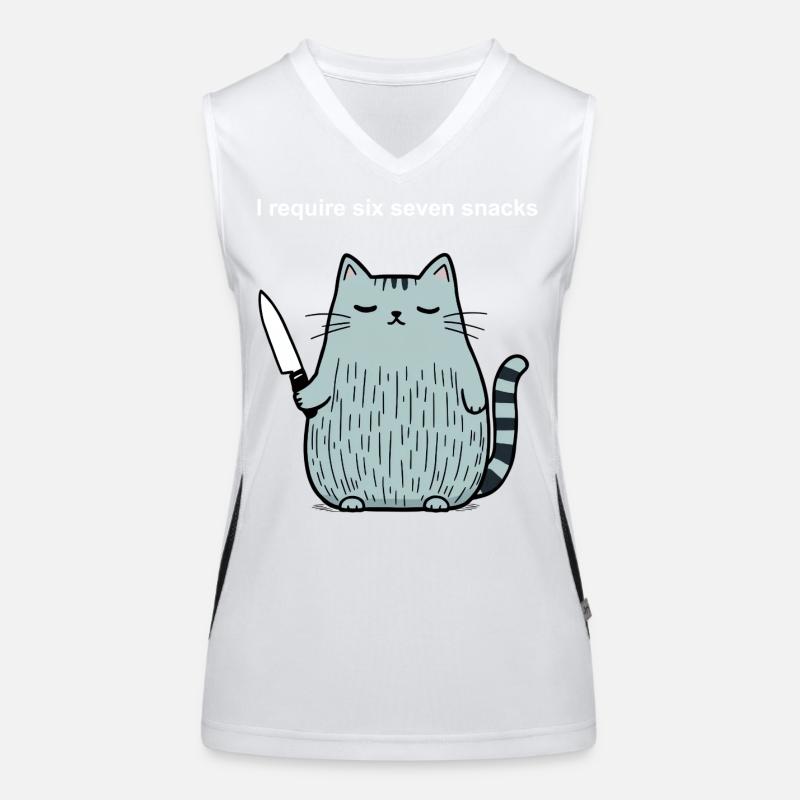 6-7 Internet Meme 6 7 Snack Katze Funktionelles Kontrast-Tank Top für Frauen