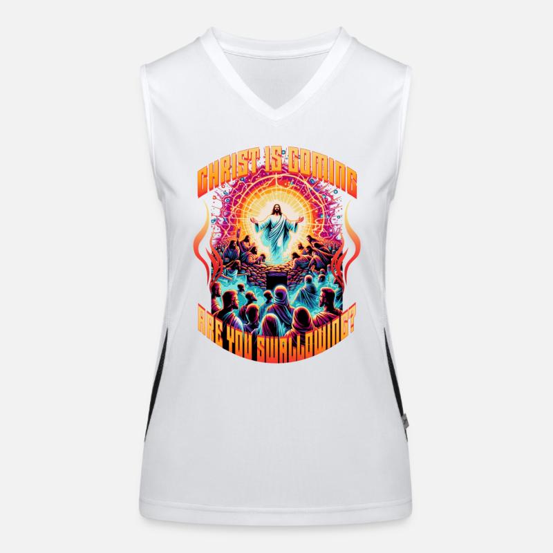 Le Christ arrive. Tu avale ? Inutilisable Débardeur respirant contrasté Femme