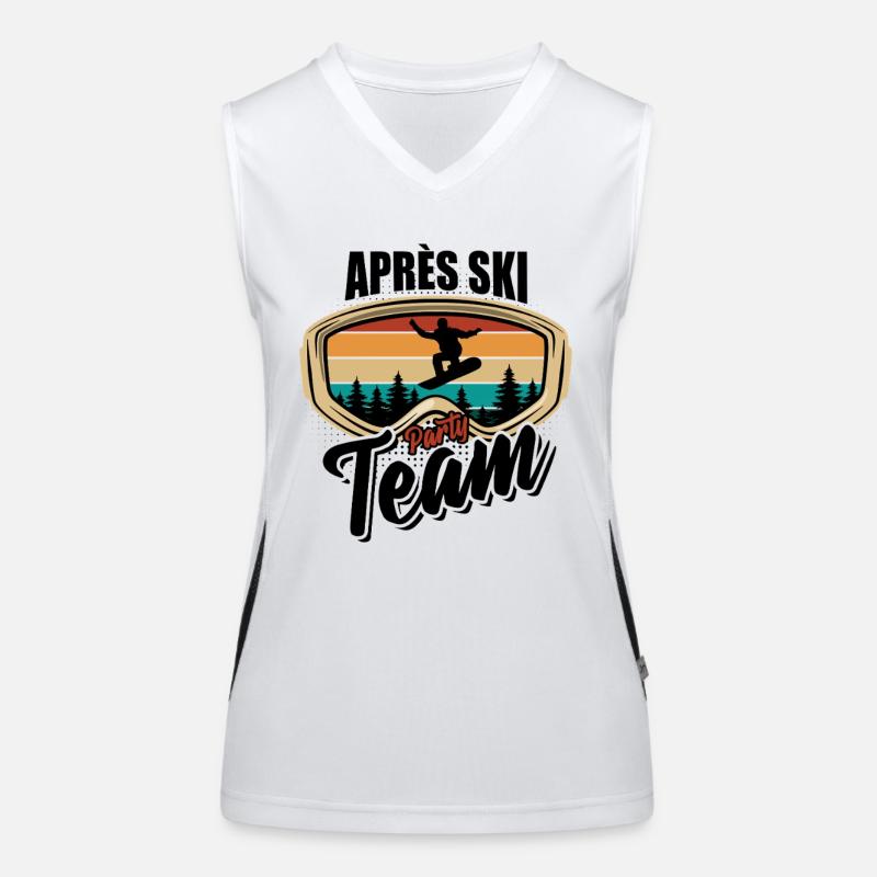 Snowboard | Après Ski Party Team, Wintersport Funktionelles Kontrast-Tank Top für Frauen