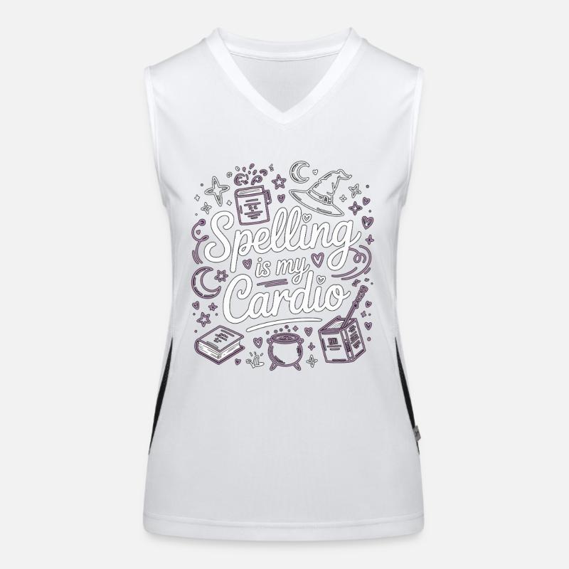 Witchcraft Spelling Is My Cardio Sorcery Wicca Women's Functional Contrast Tank Top