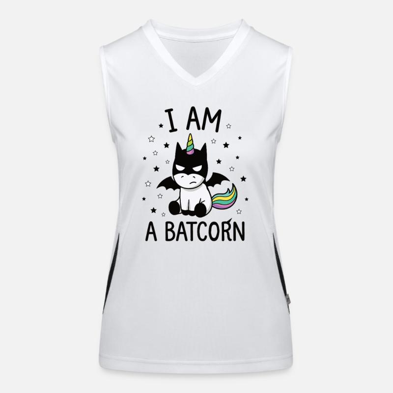 I AM A BATCORN – Einhorn Superheld Funktionelles Kontrast-Tank Top für Frauen