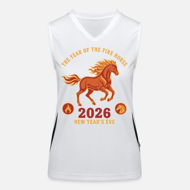 L’Année du Cheval de Feu 2026 Réveillon du Nouvel An Débardeur respirant contrasté Femme