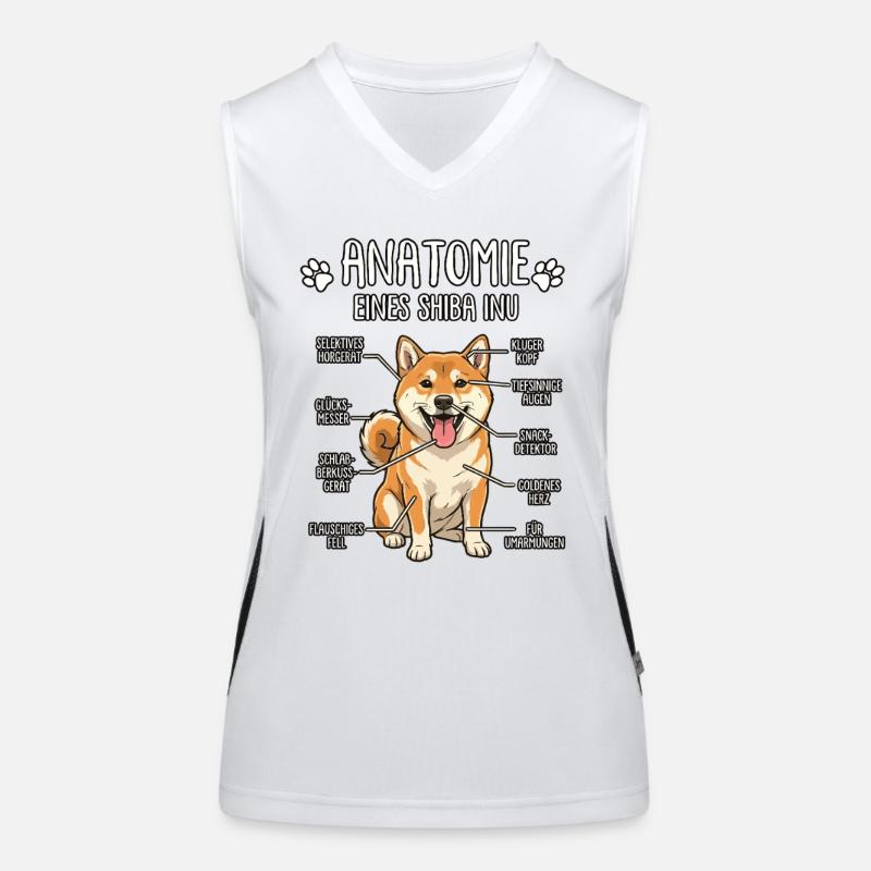 Shiba Inu : La Véritable Anatomie Débardeur respirant contrasté Femme