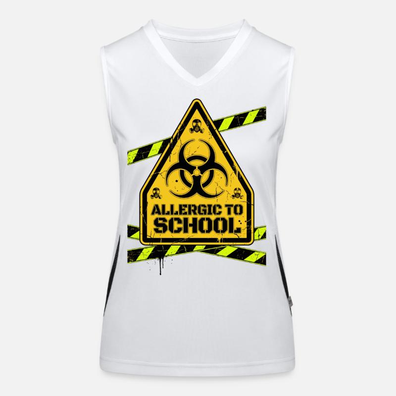 Allergic To School Warnschild Funktionelles Kontrast-Tank Top für Frauen