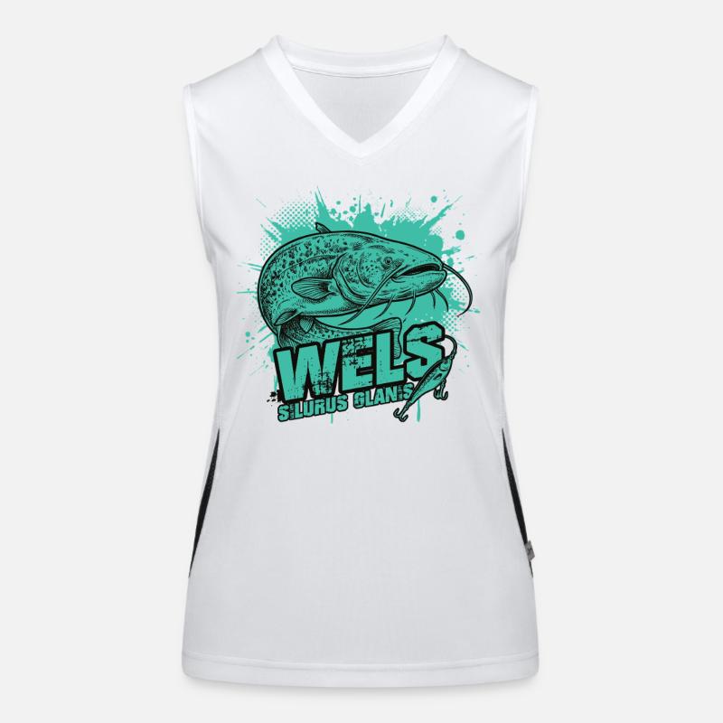 Poisson-chat / Silure glane – Le géant des profondeurs Débardeur respirant contrasté Femme