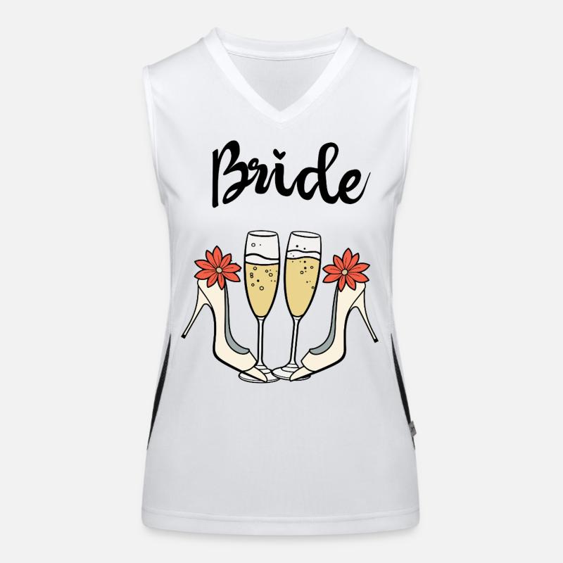 Bride, High Heels & Prosecco - Bride Vibes, Wedding Women's Functional Contrast Tank Top