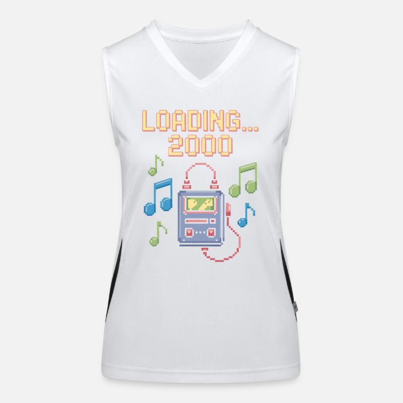 Retro Pixel Design – Loading 2000 Funktionelles Kontrast-Tank Top für Frauen