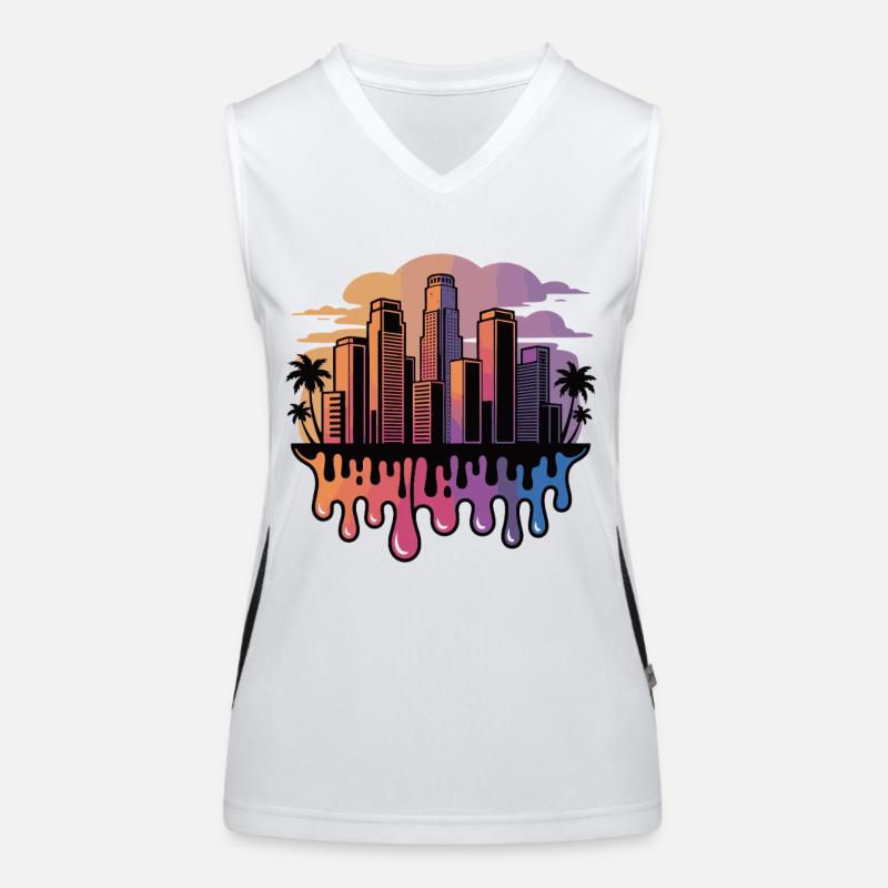 Gradient Skyline Drops Women's Functional Contrast Tank Top
