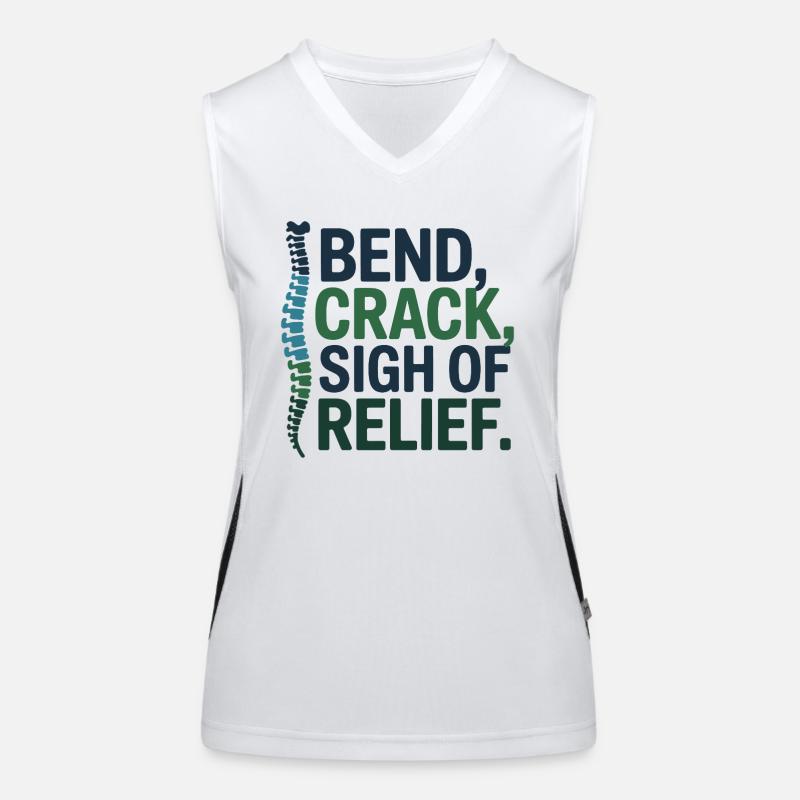 Chiropractor Bend Crack Sigh Of Relief  Women's Functional Contrast Tank Top