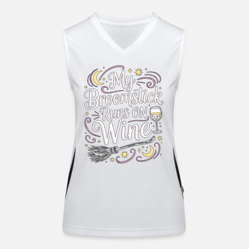 Witchcraft My Broomstick Runs On Moon Magic Wicca Funktionelles Kontrast-Tank Top für Frauen