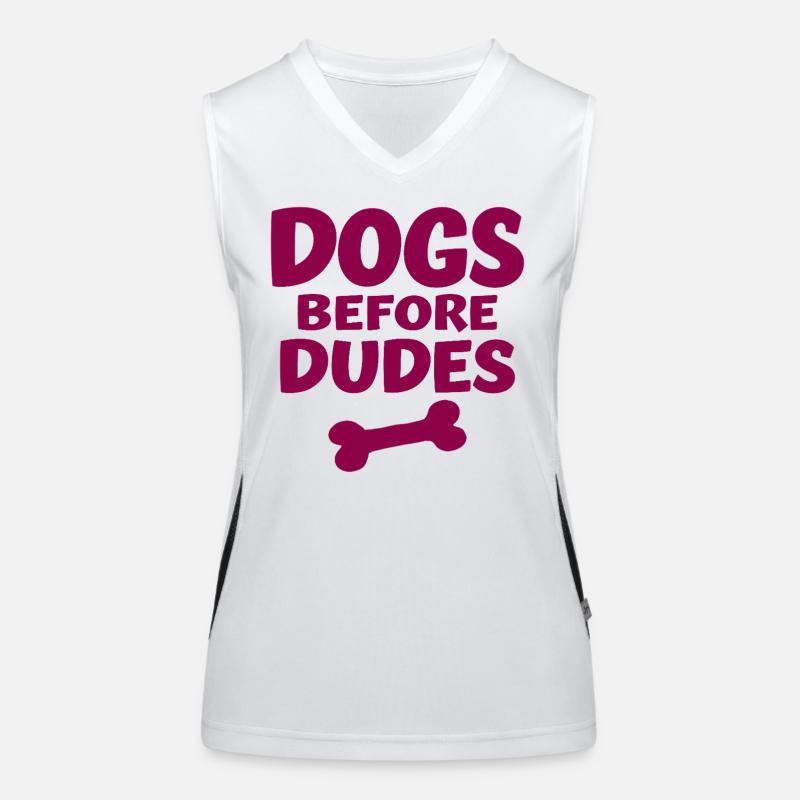 Déclaration d’amour des chiens avant les gars Débardeur respirant contrasté Femme