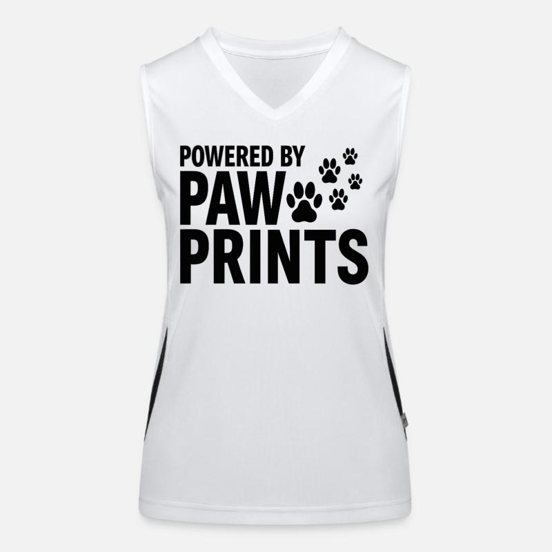 Powered By Paw Prints Hundeliebe Statement Funktionelles Kontrast-Tank Top für Frauen