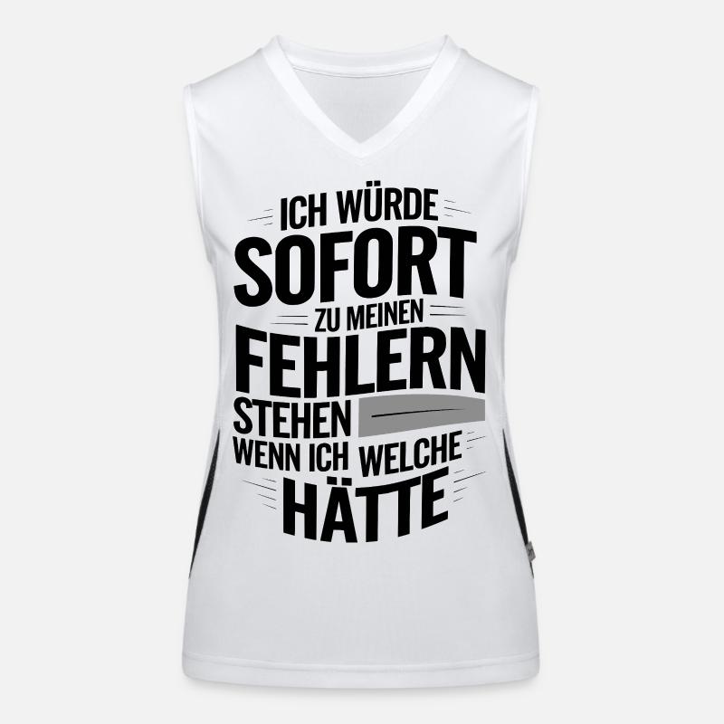 Ironischer Spruch Fehler? Ich doch nicht! Funktionelles Kontrast-Tank Top für Frauen