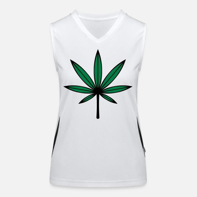 Cannabis / Marijuana / Feuille de chanvre (2C) Débardeur respirant contrasté Femme