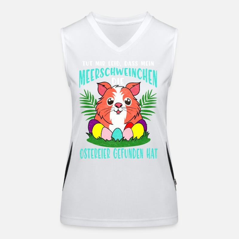Guinea Pig Easter Eggs Parade Women's Functional Contrast Tank Top