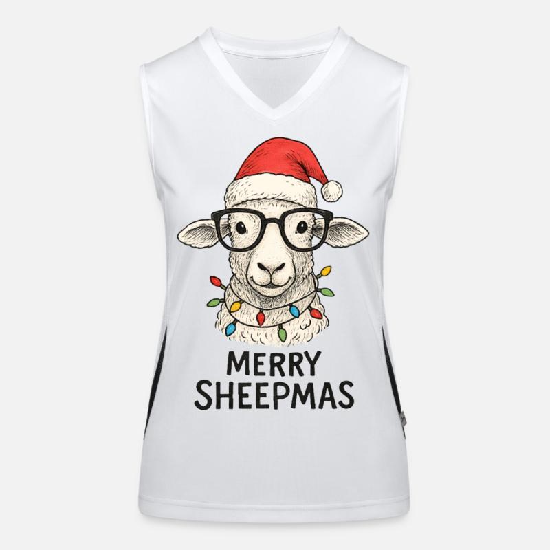 Berger de Noël de moutons, drôles Joyeuses Moutons Débardeur respirant contrasté Femme
