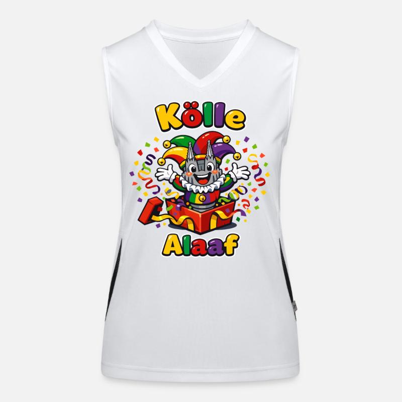 Funny clown celebrates carnival in Cologne Alaaf Women's Functional Contrast Tank Top